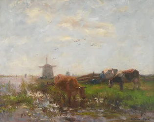 Kvæg græsser i vandkanten, c.1880-90